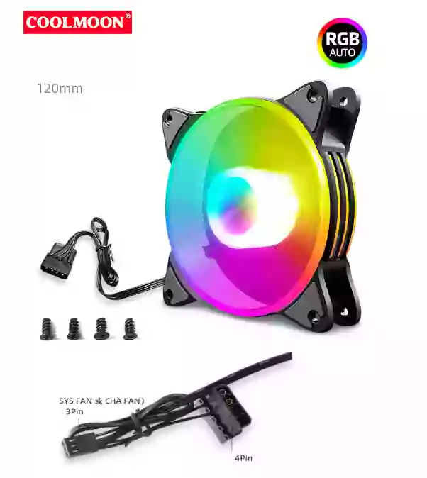 120MM Multi Color RGB CASE FAN {PWM and Molex}